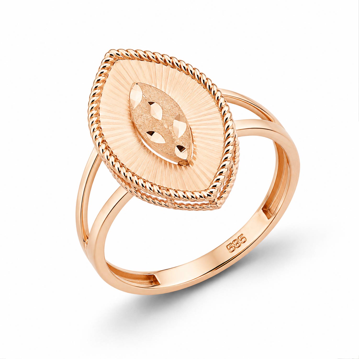 Damen Siegelring aus 585 Rotgold
