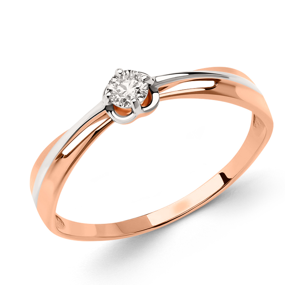 Damenring aus 585er Rotgold mit Zirkonia Swarovski